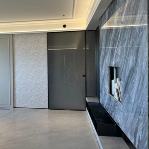 Hiện đại tấm TV tính năng tường | sang trọng mô hình bằng đá cẩm thạch với gỗ & thép điểm nhấn - Product Image 4