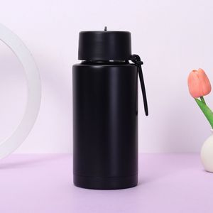 Outdoor Camping Double Wall Vacuum Insulated Stainless Steel Big Capacity 34oz 1000ml Sports Water <b>Bottle</b> Portable Rope <b>Straw</b> - Product Image 5