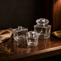 Flacon de parfum en verre personnalisé, série cristal, impression de logo OEM, vide, rechargeable, 30 ml, 50 ml, 100 ml, flacon de parfum de luxe