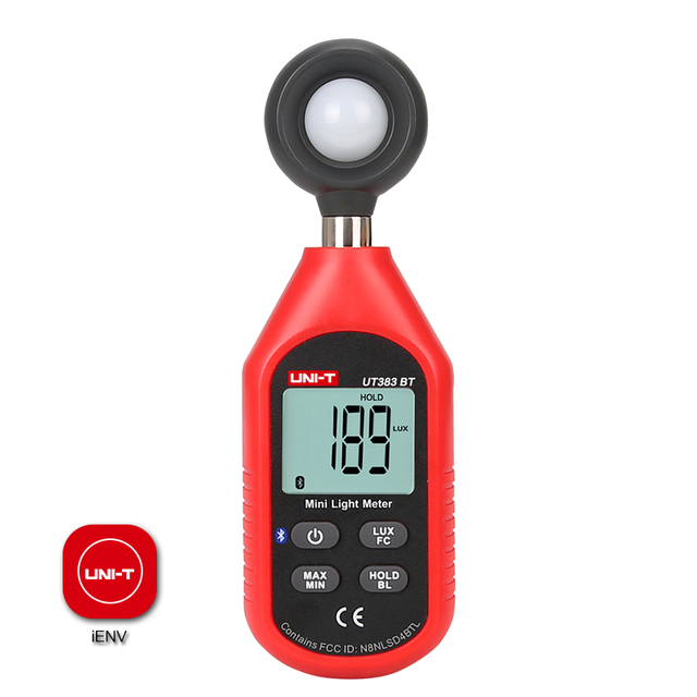 UNI-T UT383BT Mini Light Meter Digital Professional Luxometer 199900Lux 18500FC Illuminometer Photometer Light Lux Meter