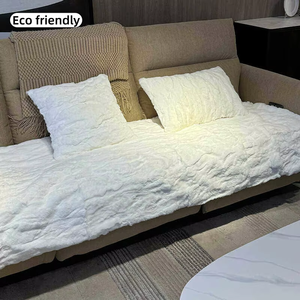<span class=keywords><strong>Coussin</strong></span> de siège en fourrure de lapin Rex rembourré style crème, antidérapant, pour canapé, idéal pour l'hiver, tapis moelleux, avec support antidérapant et isolation thermique - Product Image 4