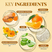 Masque à l'argile au curcuma bio pour le visage, nettoyant en profondeur, réduit les taches brunes, éclaircit la peau, marque privée OEM