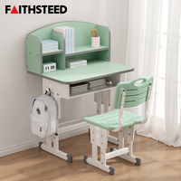 Chaise pour enfants verte et blanche avec manivelle et bureau réglable en hauteur, siège pour la maternelle, la garderie et l'étude à domicile