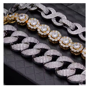 สร้อยคอเพชรโมอิสซาไนต์ทรงเอเมอรัลด์สไตล์ฮิปฮอป ความใสสูง เครื่องประดับหรูหราสำหรับผู้ชายและผู้หญิง แฟชั่นทันสมัย - Product Image 1