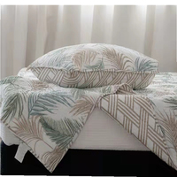 Ensemble de literie housse de couette en microfibre de luxe bonne sensation de main Twin/Full/Queen/King Size Beige clair imprimé hôtel 5 étoiles Polyester