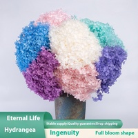 Bunga Hydrangea Anna putih murni buatan tangan realistis bunga pernikahan KERING & diawetkan kumpulan besar untuk acara dekorasi grosir