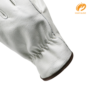 Guantes DE SEGURIDAD DE CUERO personalizados para soldar, piel de cabra, guantes de jardinería para mujeres, guantes de trabajo de cuero para construcción resistente para hombres - Product Image 6