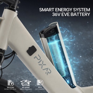 Bicicleta Eléctrica Urbana PIXAR C1 Shimano de 7 Velocidades, 36V 250W, con Batería de 13Ah, Alcance de 65KM, Frenos de Disco, para Desplazamientos Diarios - Product Image 6