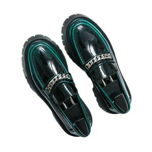 Nuove <span class=keywords><strong>Scarpe</strong></span> Casual da Uomo con Suola Spessa, Rialzate, in Pelle Verniciata Lucida, con Tacco Spesso - Product Image 2