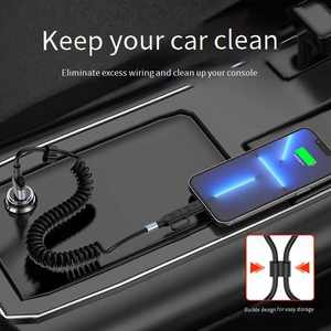 สายดาต้า USB เป็น C ชนิดสปริงสำหรับรถยนต์ PD 90องศาสายชาร์จโทรศัพท์ TPU สำหรับ iPhone และ Samsung - Product Image 2