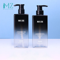 OEM/ODM Bouteille à pompe carrée de grande capacité 400ml 500ml Bouteilles en plastique noir givré pour emballage de shampooing et de lavage corporel