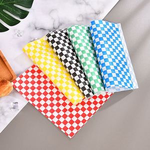 Biodegradable Hamburger Patty Paper Double-Sided PE Coated Colorful 40g Household Offset Printing Checkered Greaseproof Deli - Product Image 2