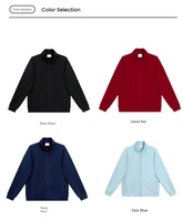 Nouveau sweat-shirt à col montant en coton lourd de 380 g pour hommes et femmes, tendance, double fermeture éclair avec couleur contrastée