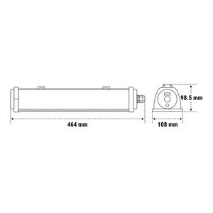 Lampada di Emergenza Antideflagrante per Aree Pericolose, Altezza 57 cm, Larghezza 12 cm, Profondità 11 cm - Product Image 2