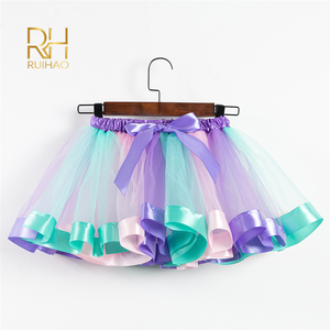 En gros Multicolore Arc-En-Ciel Ruban Arc <span class=keywords><strong>Tutu</strong></span> Jupe Enfants Fille De Ballet Danse <span class=keywords><strong>Tulle</strong></span> Robe - Product Image 3