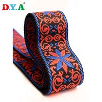 Sangle en polyester jacquard à motifs colorés personnalisés, style ethnique, pour bandoulière de sac, ceinture de vêtements vintage