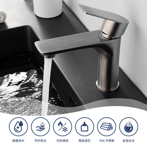 <b>Basin</b> Faucet <b>Single</b> Handle 304 Stainless Steel Ceramic Valve Core Deck Mounted <b>Single</b> Hole Bathroom Toilet Sink <b>Tap</b> - Product Image 3