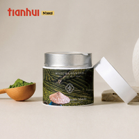 Boîtes métalliques rondes vides de qualité alimentaire Tianhui avec couvercle à vis hermétique pour l'emballage de poudre de thé matcha de 100g et 150g