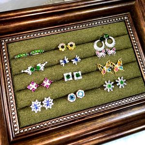 Venta al por mayor Aretes Pendientes De Plata 925 Plata de Ley 18K Chapado en oro Moissanite Mossanite Stud Pendientes De Joyería Fina - Product Image 1