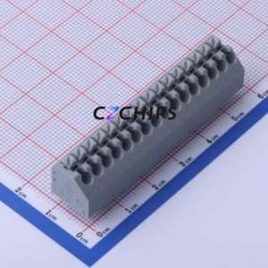250-216 Spring Terminal Block Through hole Component (THT),P=3.5mm Connector 1x16P 3.5mm Gray 16P - Product Image 1