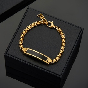 Custommen <b>Bracelet</b> Luxury Non Tarnish 14k 18k Gold Plated 316l Stainless Steel <b>Bracelet</b> Bars to <b>Engrave</b> <b>Bracelet</b> for <b>Men</b> - Product Image 5