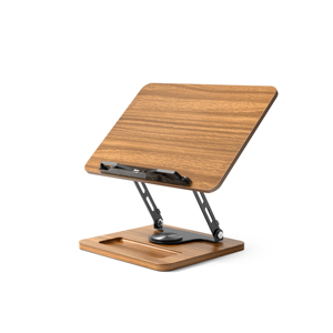 2026 Trending Adjustable Wooden Book Stand Foldable Laptop Tablet Holder 360° <b>Rotating</b> Ergonomic Reading <b>Desk</b> Stand - Product Image 3