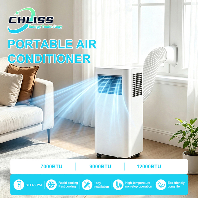 Mobile Air Conditioner 9000BTU Portable AC with Self-Evaporating System Low Noise  for Bedroom Home Office Cooling