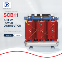 Transformateur sec triphasé en résine époxy SCB11 10kV 11kV de 30kVA à 2500kVA avec enroulement en cuivre pour la distribution d'énergie
