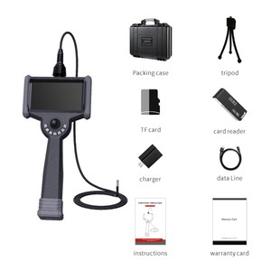Vidéoscope industriel durable de 5 m de long avec fibre optique, caméra endoscopique à LED arrière lumineuse et écran tactile pour échangeurs de chaleur - Product Image 6