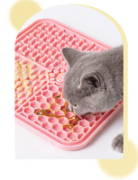 Tapis de léchage rectangulaire moderne, mignon et élégant pour chiens et chats, pliable, en silicone de qualité alimentaire, avec ventouse, étanche et écologique
