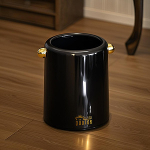 Quotor Round Trash Can Cylindrical White Black Indoor Waste Bin for Home Office Bedroom Kitchen - Product Image 3