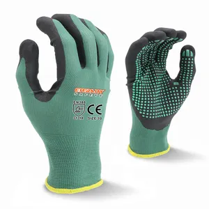 ENTE安全针织手套15g灰色尼龙氨纶黑色丁腈微细泡沫带丁腈圆点工作安全手套