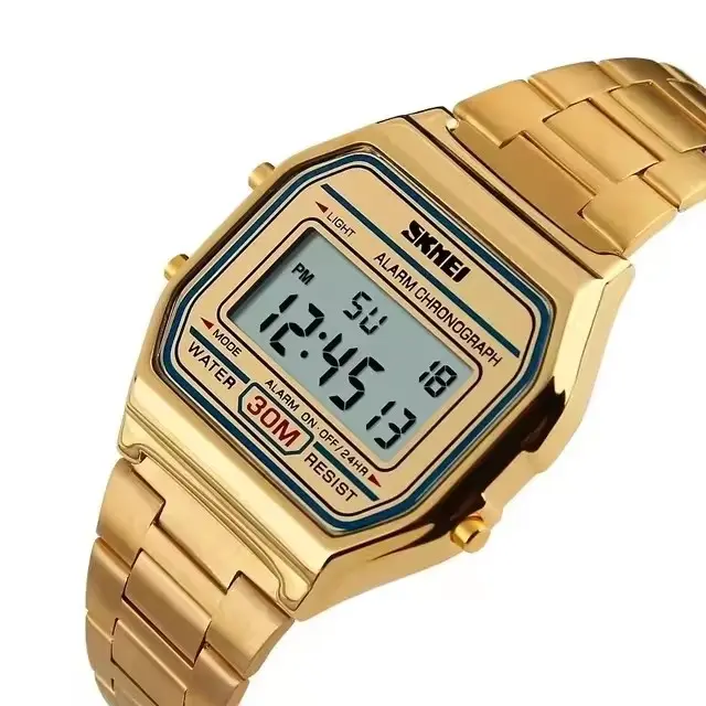 Digitaluhr SKMEI 1123 heißer Verkauf LED-Anzeige Uhren Herrenuhr gehäuse edelstahl wasserdicht rosa gold armbanduhr reloj