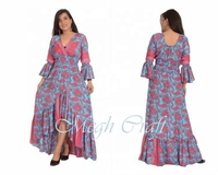 Ladies Summer Fashion Plus Size Indian Vintage Silk Saree Dress Halter Neck Maxi Beach Dress Natural Waistline for Resort Wear