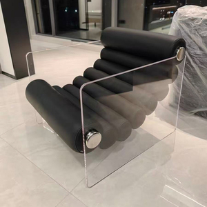 Poltrona decorativa per il tempo libero trasparente in acrilico di design italiano adatta per la casa soggiorno sedia sospesa per il tempo libero - Product Image 1