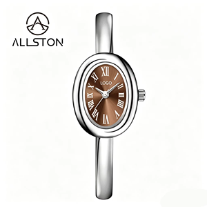 Montre-bracelet Allston de luxe pour femme, style sport <span class=keywords><strong>et</strong></span> mode, vintage antique, ovale, à <span class=keywords><strong>manchette</strong></span> ouverte, en or, à quartz, avec échelle simple à chiffres romains - Product Image 2