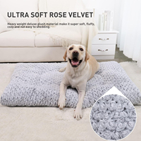 Coussin de lit pour chien en coton doux lavable, coussin de cage en peluche de luxe, lit confortable pour animaux de compagnie, coussin antidérapant pour chenil pour grands chiens