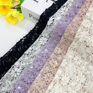 Tela de Encaje de Tul Francés con Lentejuelas y Bordado de Cordón de Poliéster Elegante al por Mayor para Lencería y Vestidos de Noche - Product Image 3