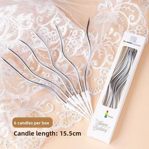 Vela Romántica Curva X106 para Pastel de Cumpleaños, Decoración Creativa para Fiestas, Vela Curva de Color Dorado, Vela en Espiral, Caja de Papel - Product Image 4
