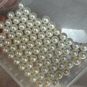 Venta al por mayor de perlas sueltas de alta calidad AAAAA 7-9mm blanco fuerte brillo forma redonda agua de mar Akoya perla MOQ bajo joyería de perlas finas - Product Image 1