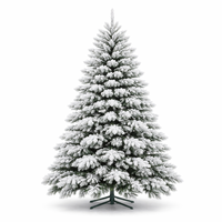 Arbre de Noël floqué de luxe haut de gamme, OEM ODM, fabrication sur mesure, effet neige épaisse, pour intérieur et extérieur, événements et fêtes, en gros