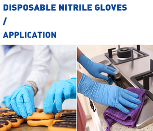 Extra Durable 6Mil Black Nitrile Disposable Gloves <b>Powder</b> Free Anti-slip Allergy Free Gathered Cuff <b>Textured</b> Fingertips General - Product Image 5