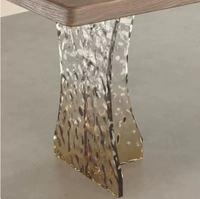 Pieds de table en acrylique, bureau transparent, pieds de support à effet d'ondulation d'eau, pieds de support pour comptoir de bar, pieds de table modernes et simples