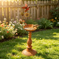Fournitures de jardin : Mangeoire à oiseaux en fer de style ferme, design colibris, pour patio extérieur et décoration de jardin