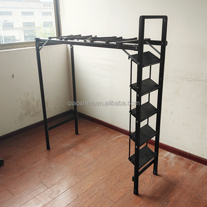 Séchoir à <span class=keywords><strong>linge</strong></span> industriel en aluminium à 3/4/5 marches avec marchepieds et main courante en fer, capacité 150 kg, sécurité renforcée, extérieur, noir - Product Image 2