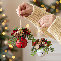 Ornement de Noël à suspendre, nœud, couronne, pendentif, breloque, décoration de toile de fond, accessoire de scène, décor de fête, Noël, vacances