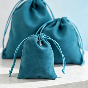 Multi-size Microfiber Suede Drawstring Bag Soft Jewelry <b>Storage</b> Pouch for <b>Necklace</b> Bracelet Earring Custom Logo Wholesale - Product Image 4