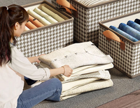 Boîte de rangement pour vêtements, grande capacité, organiseur de placard à plusieurs niveaux pour vêtements, pantalons et paniers de rangement en tissu