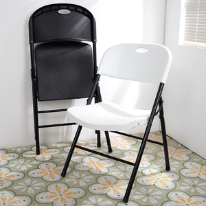 Set di Sedie Pieghevoli da Esterno ZDY-77 di Grado Commerciale con Telaio in Metallo e Design Impermeabile in Nero/Bianco - Product Image 3