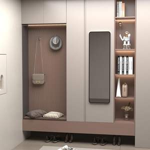 Espejo de cuerpo completo rectangular con marco metálico de esquina redonda para sala de estar, vestidor, espejo, pedido por correo - Product Image 6